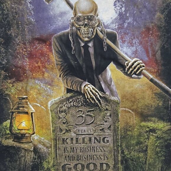 Megadeth Graphic Tee 35 years skeleton graveyard gravestone band concert - Picture 6 of 6